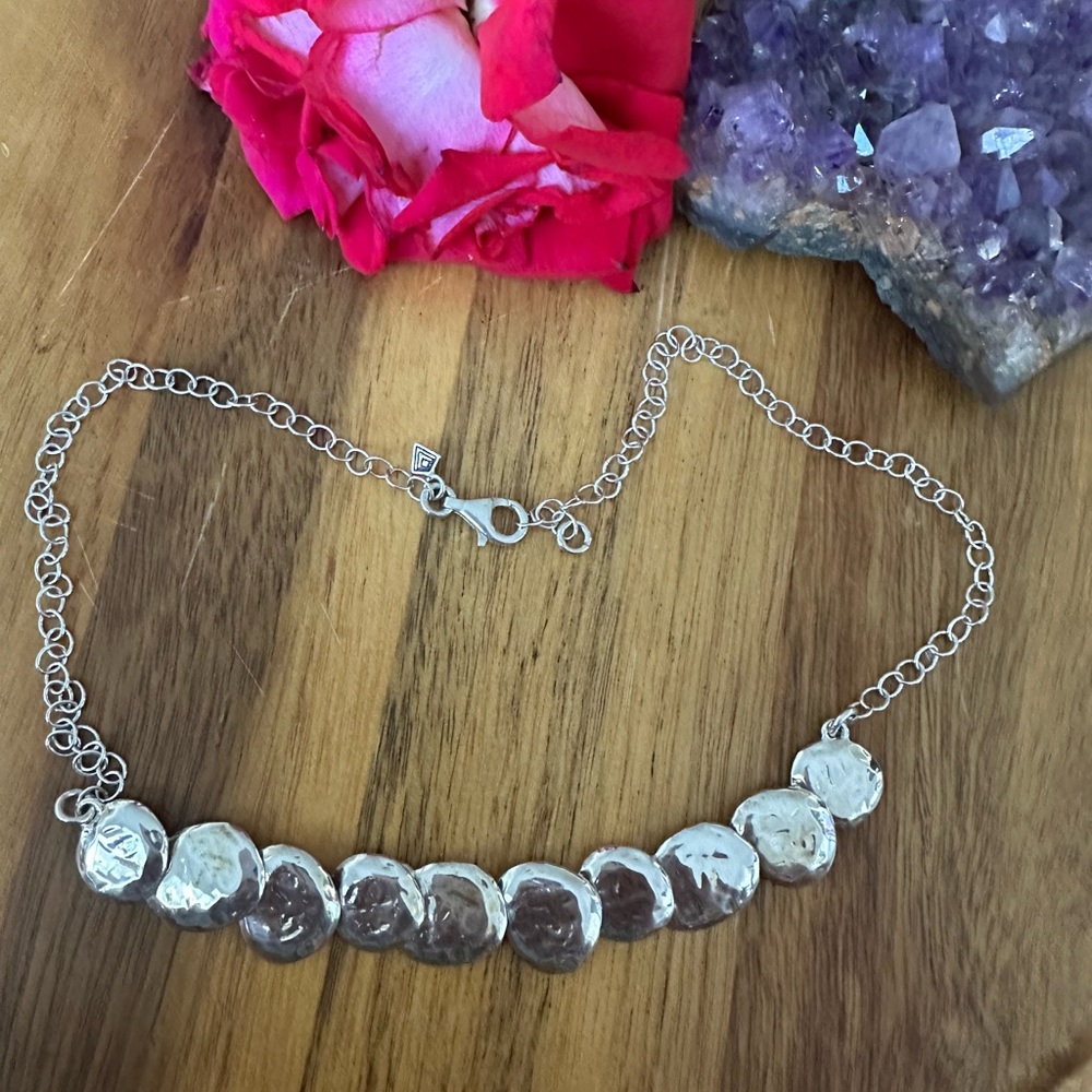 Silpada sterling  Silver 925 N1984 Necklace with Textured Discs “still shining “